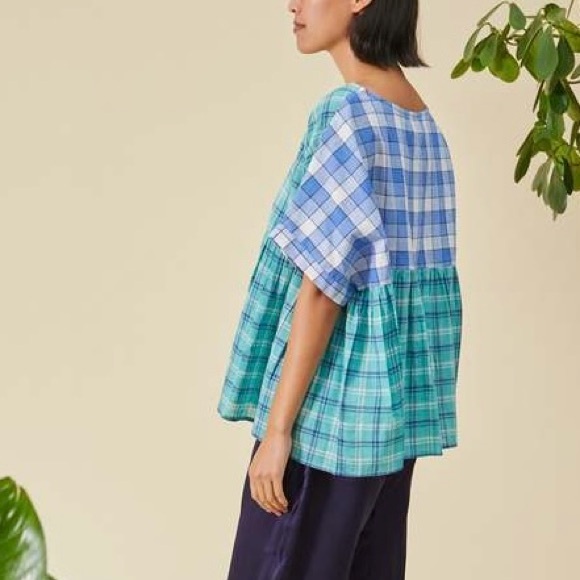Rujuta Sheth mixed patterns blue shirt - Picture 3 of 15
